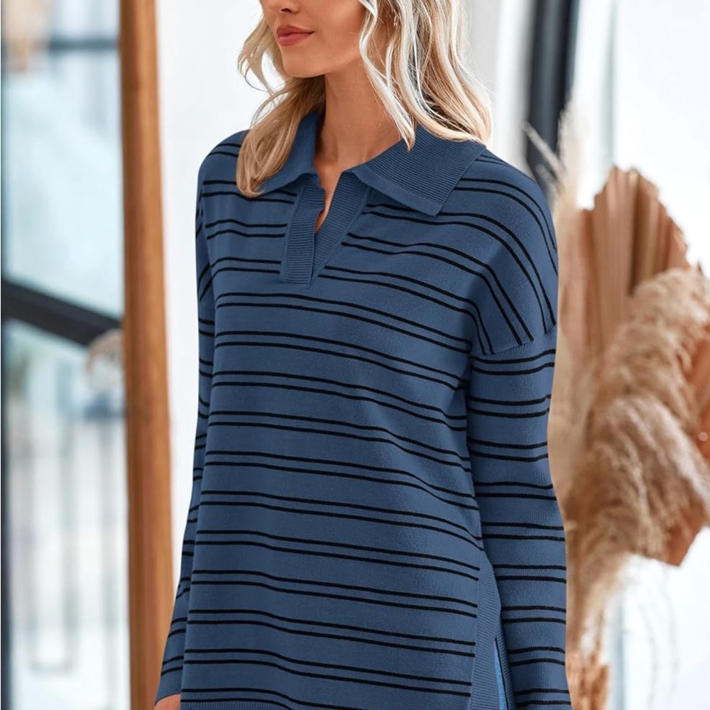 Striped Blue Women's Top